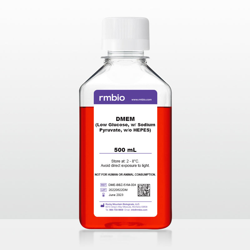 DMEM-004: DMEM 1X, Low Glucose, With L-glutamine, With Sodium Pyruvate, Without HEPES